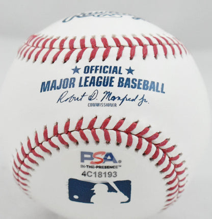 Nolan Ryan Autographed Rawlings OML Baseball w/ 7 No-Hitters - PSA *Blue