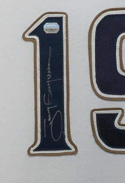 FRAMED IN SUEDE SAN DIEGO PADRES TONY GWYNN SIGNED JERSEY MOUNTED MEMORIES COA