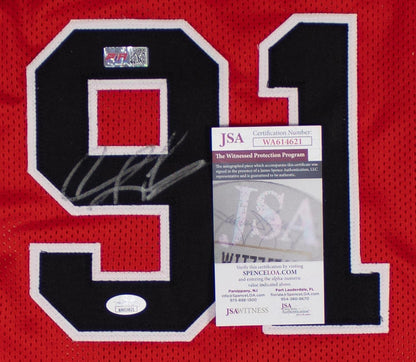 Dennis Rodman Signed Chicago Bulls Jersey (JSA COA) 7xNBA Rebound Champ /Forward