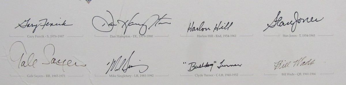 Bears World Championships Multi-Signed (20) Print to Luckman Sayers Butkis 99555
