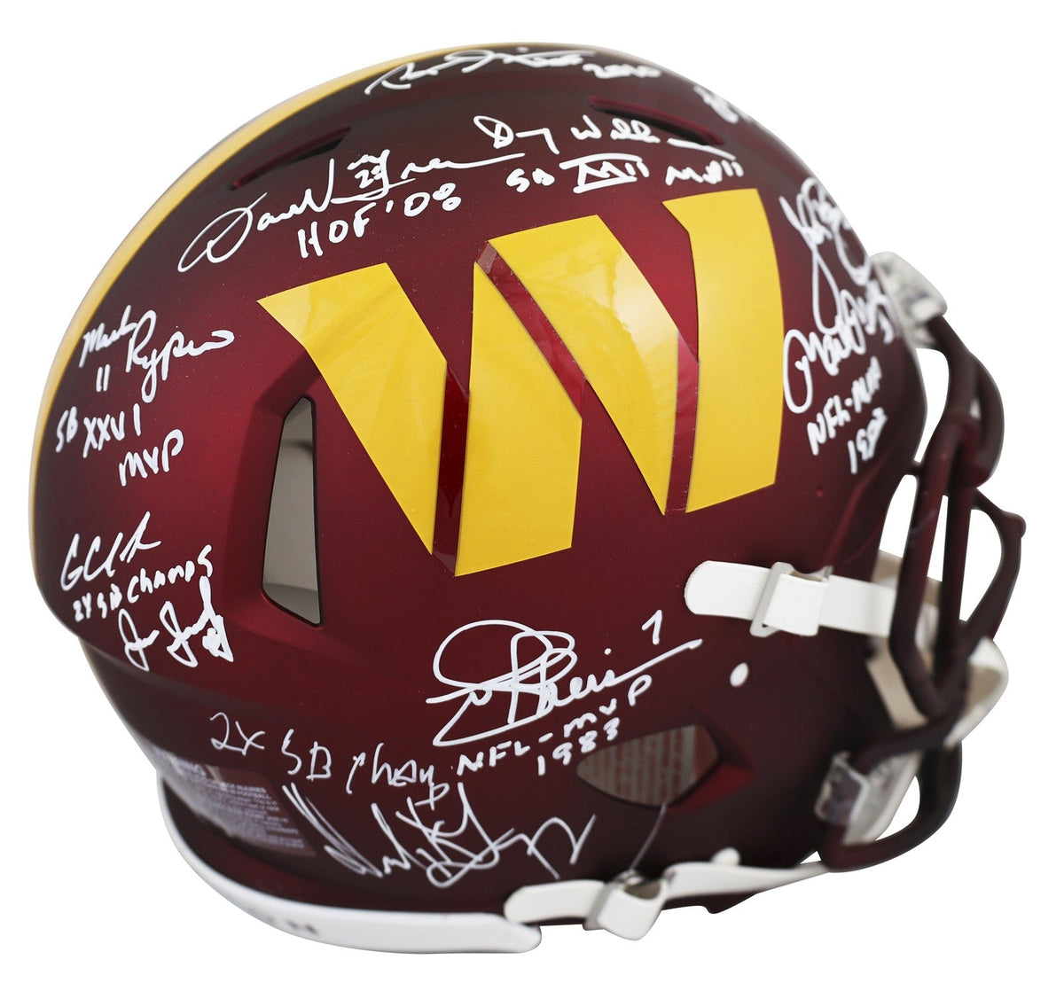 Washington (11) Green, Riggins, Williams +8 Signed F/S Speed Proline Helmet BAS