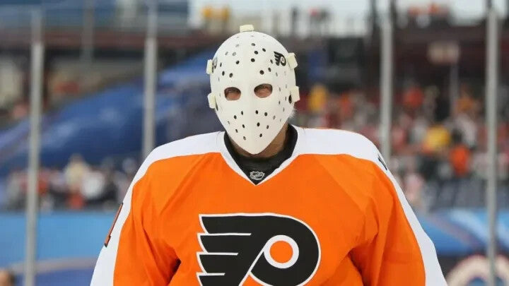 Bernie Parent Signed Goalie Mask Inscr. "HOF 84" (Schwartz) Philadelphia Flyers