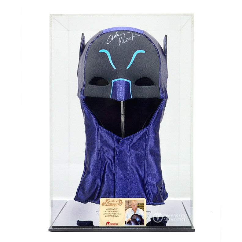 Adam West Autographed 1966 Batman Scale Screen Accurate Cowl with Display Case