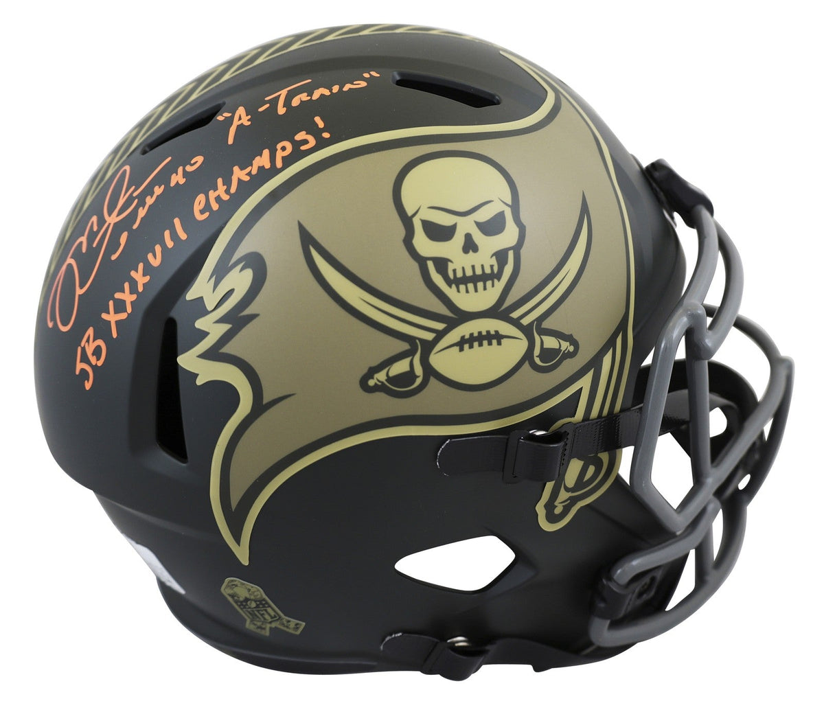 Buccaneers Mike Alstott "2x Insc" Signed STS IV F/S Speed Rep Helmet W/ Case BAS