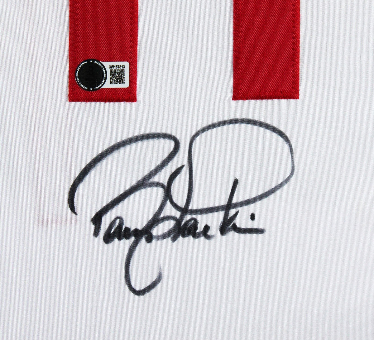 Barry Larkin Authentic Signed White Pro Style Framed Jersey BAS Witnessed