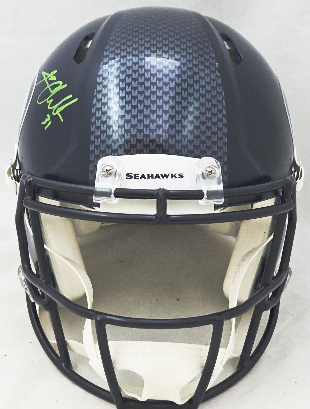 KAM CHANCELLOR AUTOGRAPHED SEAHAWKS BLUE FULL SIZE AUTHENTIC HELMET MCS 220822