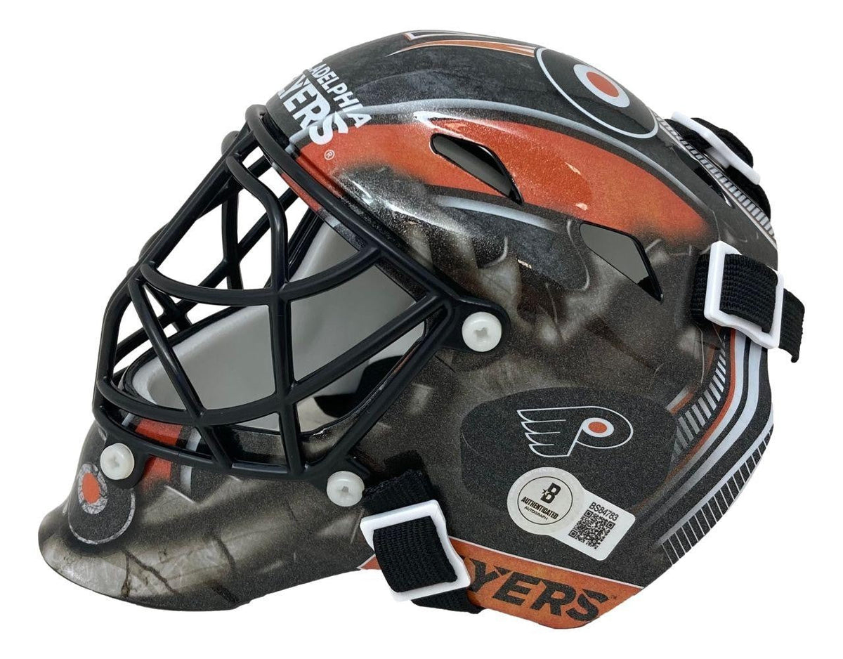 Ron Hextall Signed Philadelphia Flyers Mini Mask (Beckett) 1987 Vezina Trophy