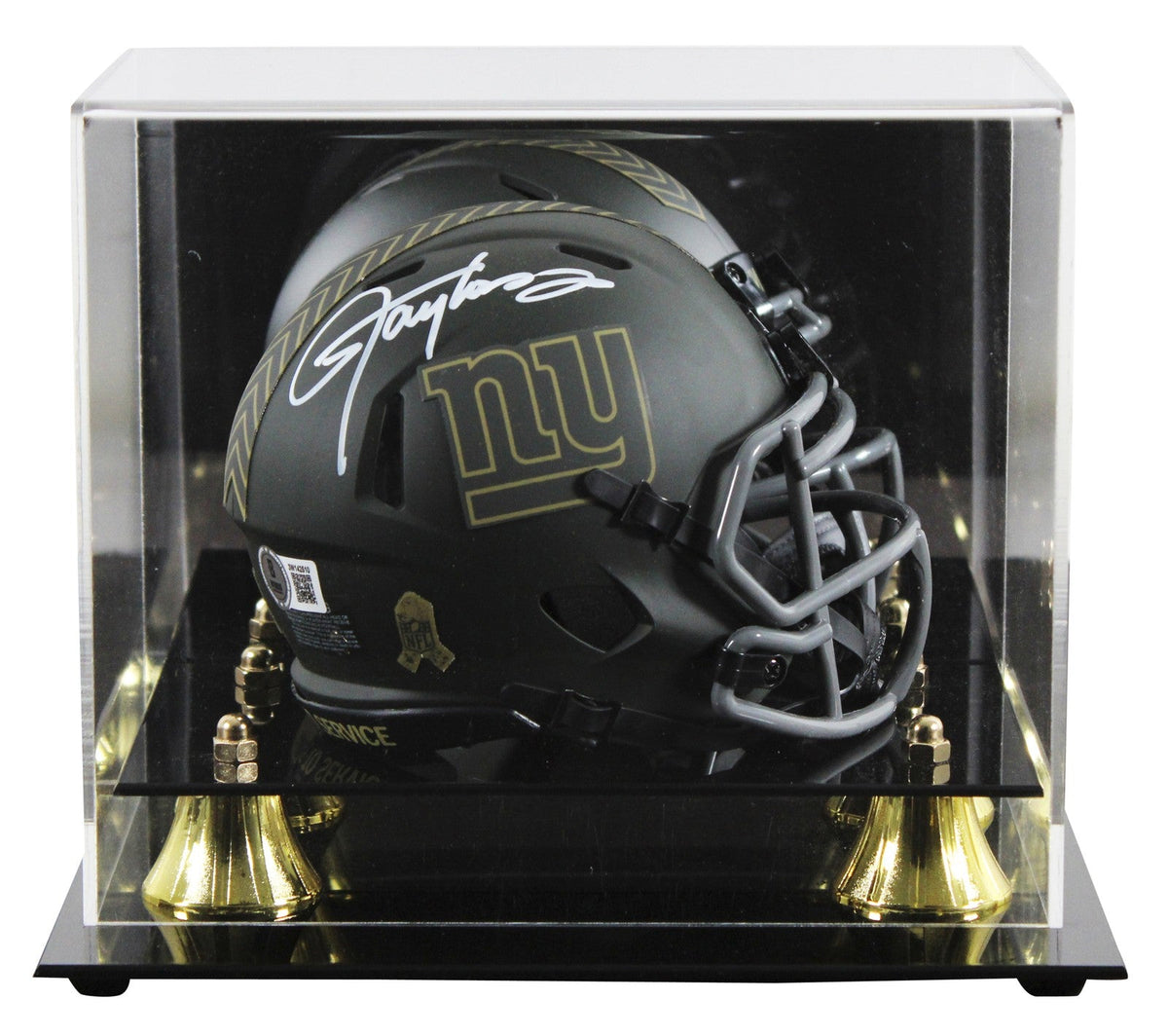 Giants Lawrence Taylor Signed STS IV Speed Mini Helmet W/ Case BAS Witnessed