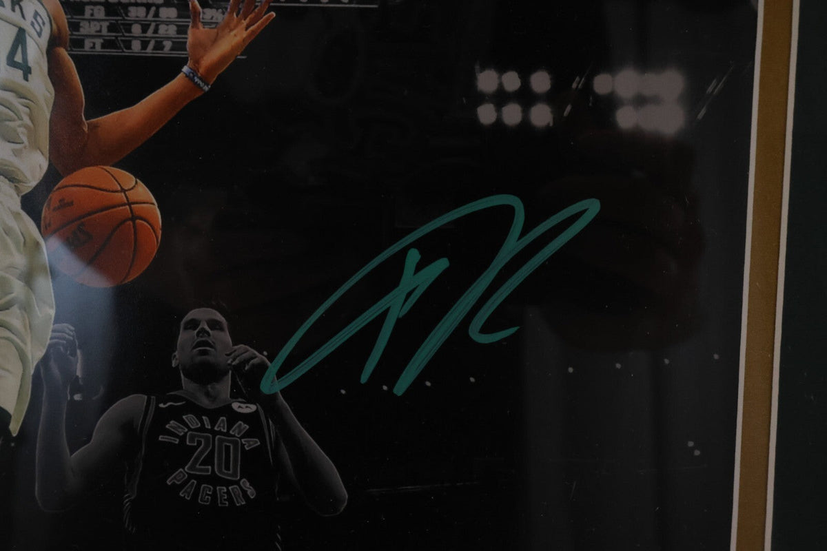 Giannis Antetokounmpo Autographed Milwaukee Bucks Frame 11x14 Photo Fanatics COA