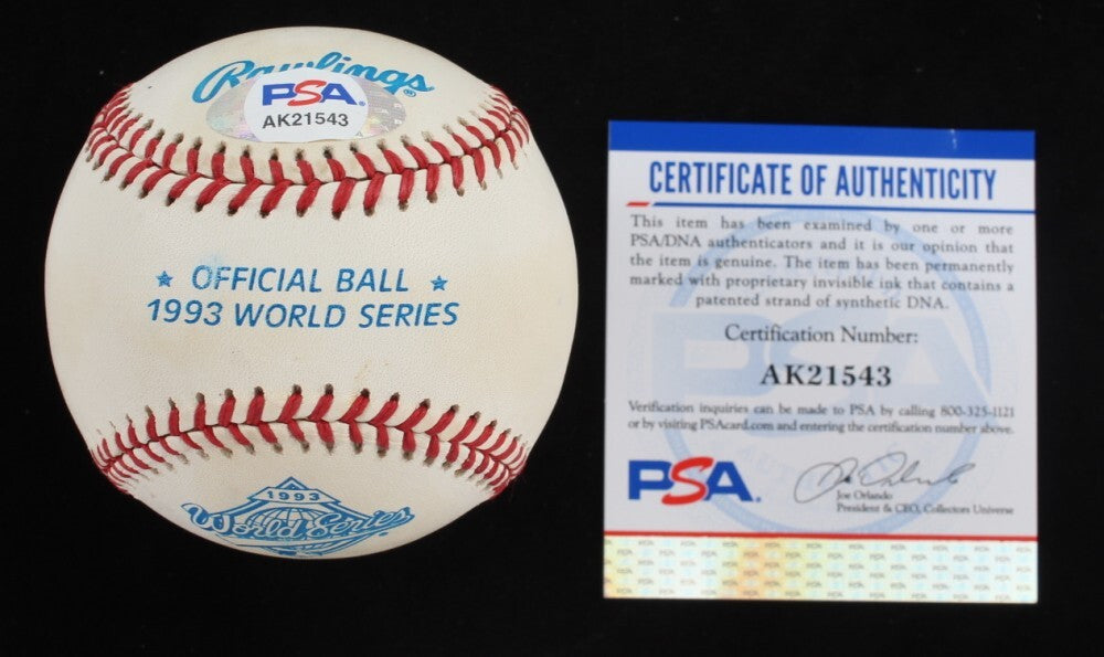 Darren Daulton Signed Rawlings Official 1993 World Series Ball /PSA COA Phillies