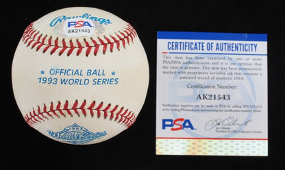 Darren Daulton Signed Rawlings Official 1993 World Series Ball /PSA COA Phillies