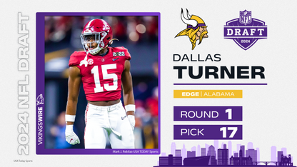Dallas Turner Signed Minnesota Vikings Jersey (Beckett) 2024 1st Round Pick LB