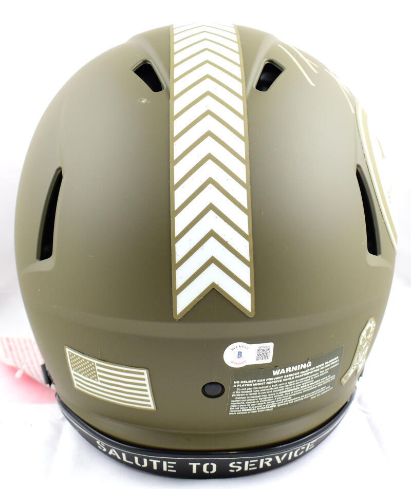 T.J. Watt Signed Steelers F/S Salute to Service Speed Authentic Helmet-Beckett W