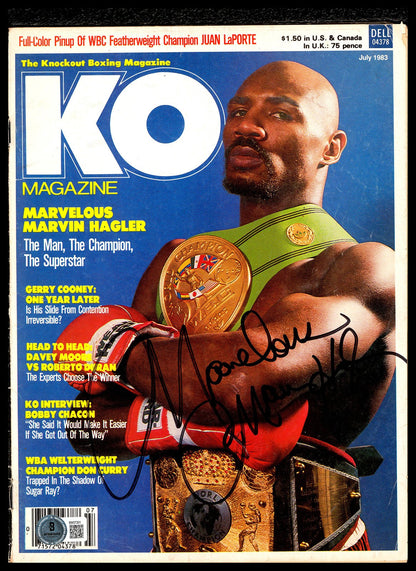Marvelous Marvin Hagler Autographed Signed Magazine Beckett BAS QR #BM37201