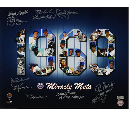 1969 Miracle Mets Signed Unframed 16x20 Photo 22 Sigs - Ed Charles/ Tom Seaver