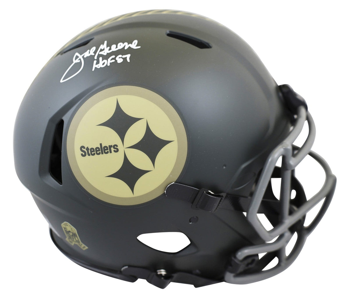 Steelers Joe Greene "HOF 87" Signed STS IV F/S Speed Proline Helmet W/ Case BAS