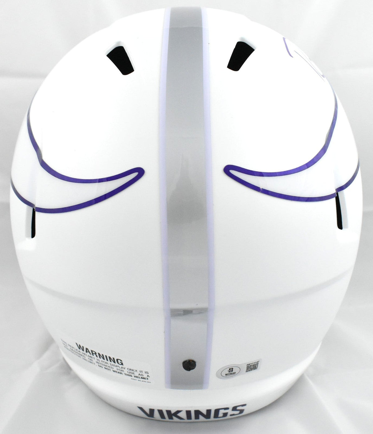 Randy Moss Autographed Vikings F/S Alt 2024 Speed Helmet -Beckett W Holo *Purple