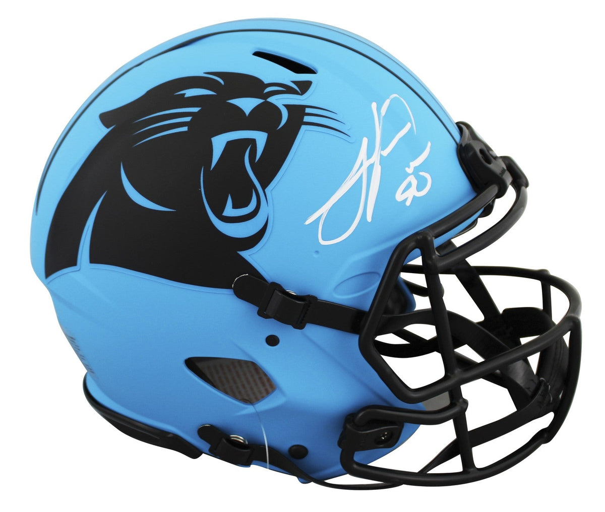 Panthers Julius Peppers Signed Rave Full Size Speed Proline Helmet BAS Witnessed