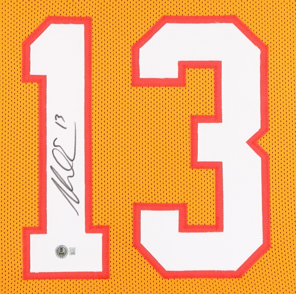 Mike Evans Signed Tampa Bay Buccaneers 35 x 43 Framed Creamsicle Jersey /Beckett