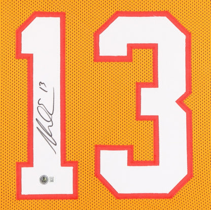 Mike Evans Signed Tampa Bay Buccaneers 35 x 43 Framed Creamsicle Jersey /Beckett