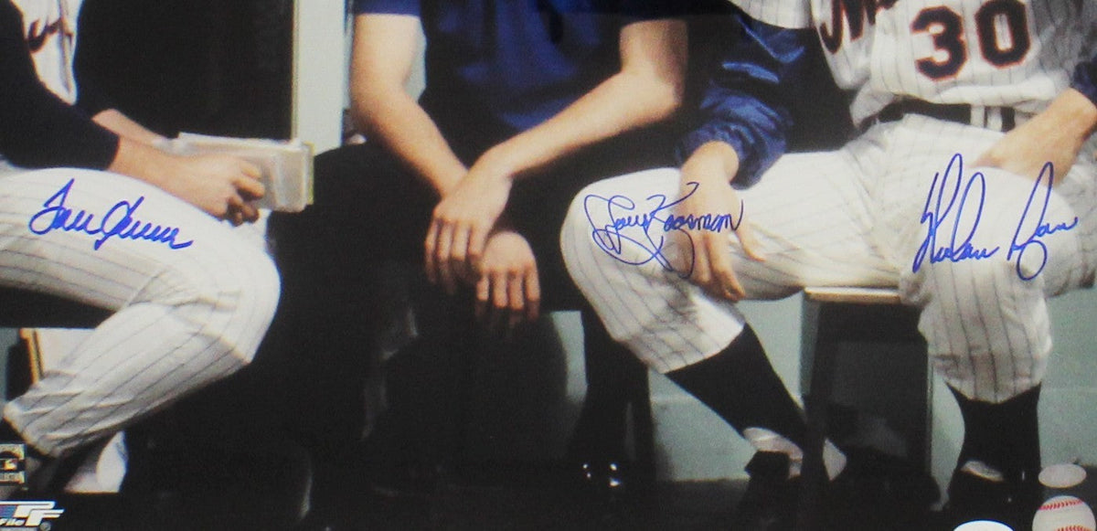 Tom Seaver, Jerry Koosman & Nolan Ryan Signed NY Mets Framed 16x20 MLB Photo