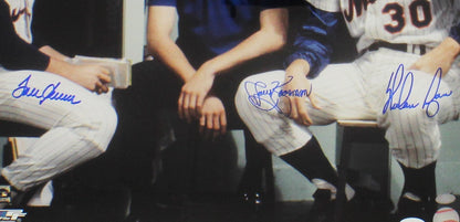 Tom Seaver, Jerry Koosman & Nolan Ryan Signed NY Mets Framed 16x20 MLB Photo