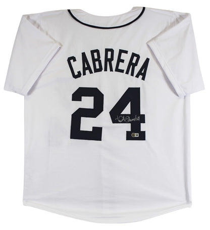 Miguel Cabrera Authentic Signed White Pro Style Jersey Autographed BAS Witnessed
