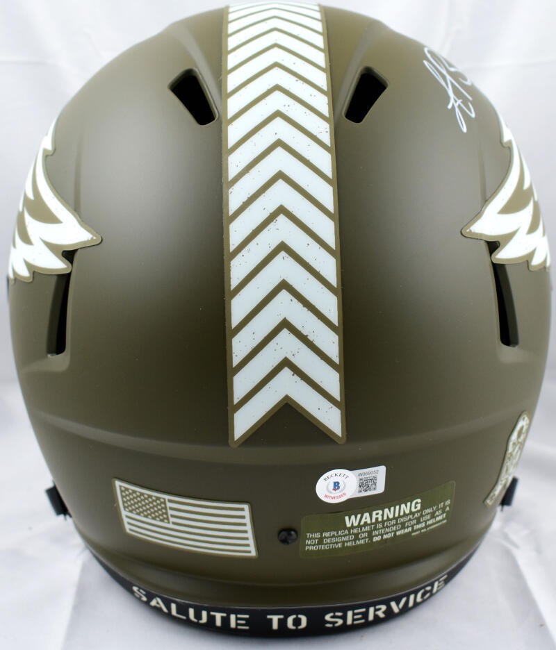 A.J. Brown Signed Eagles F/S Salute to Service Speed Helmet-Beckett W Hologram