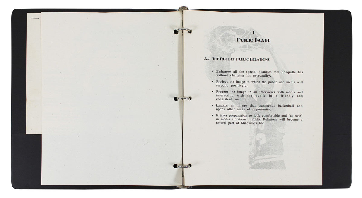 Shaquille O'Neal Signed 1988 Agency Road Map Presentation Binder Letter BAS