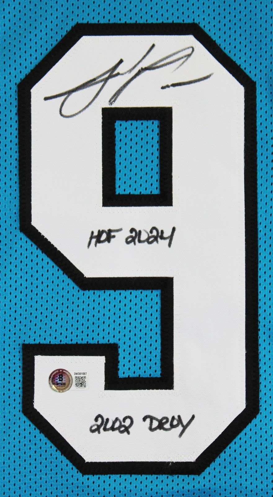 Julius Peppers "HOF 2024, 2002 DROY" Signed Teal Pro Style Jersey BAS Witnessed