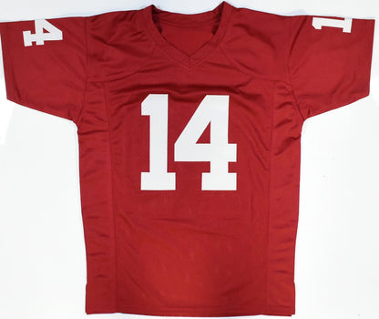 Sam Bradford Autographed Crimson College Style Jersey - Beckett W Holo *Silver
