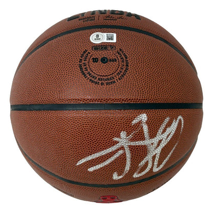 Dennis Rodman Signed Chicago Bulls NBA Wilson Logo Basketball BAS w/ Case