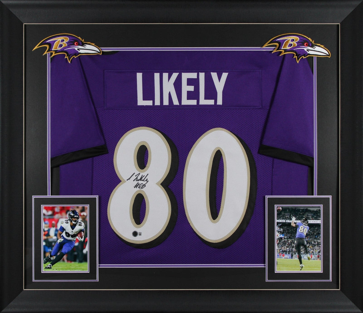 Isaiah Likely Authentic Signed Purple Pro Style Framed Jersey BAS Witnessed