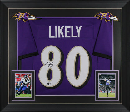 Isaiah Likely Authentic Signed Purple Pro Style Framed Jersey BAS Witnessed