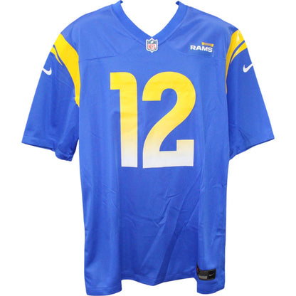 Puka Nacua Autographed Los Angeles Rams Nike Blue Jersey XL Fanatics 51275