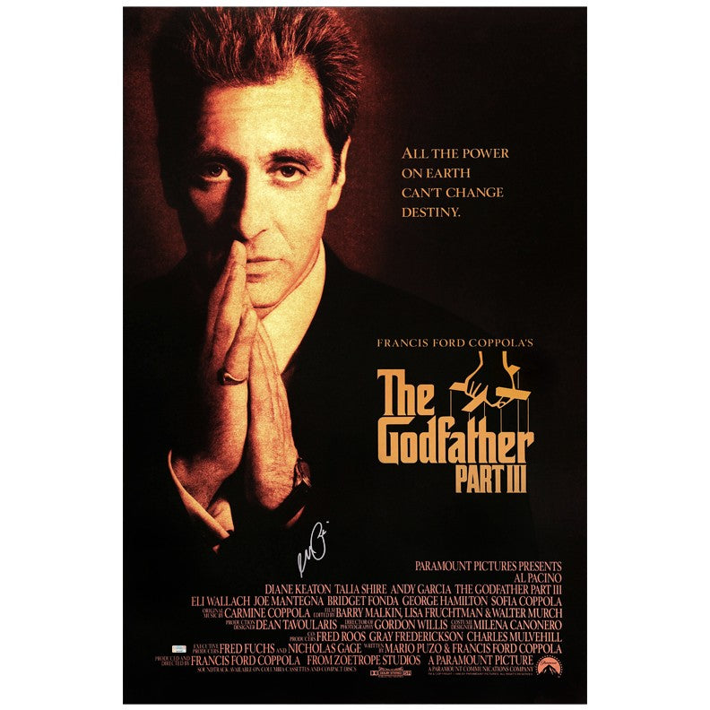Al Pacino Autographed The Godfather Part III 27x40 Original Double-Sided Poster