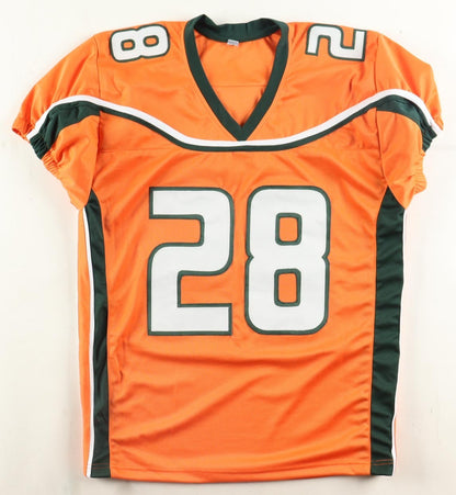 Clinton Portis Signed Miami Hurricanes Pro Cut Jersey (Beckett) 2xPro Bowl R.B.