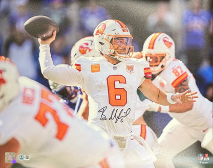 Baker Mayfield Autographed Tampa Bay Buccaneers Football 16x20 Photo Beckett