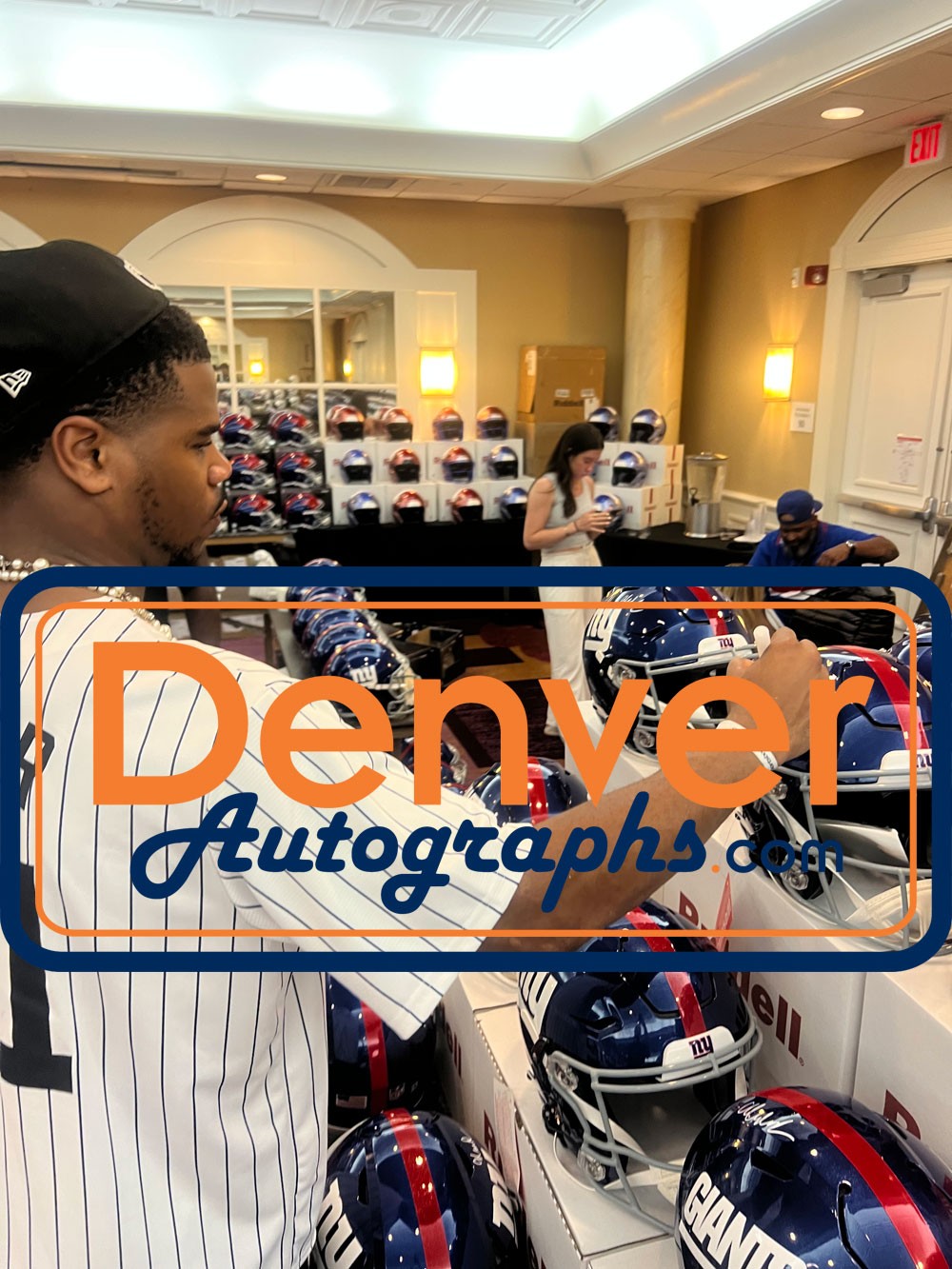 Abdul Carter Autographed New York Giants SpeedFlex Helmet Beckett Witness 51254