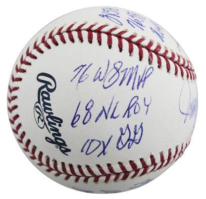 Reds Johnny Bench "Career Stat" Signed Oml LE #10/12 Baseball Fanatics #A673181