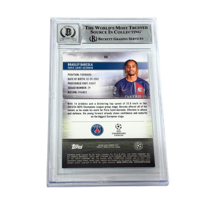 Bradley Barcola Signed 2023-24 Topps Stadium Club Chrome Members - BGS 10 Auto
