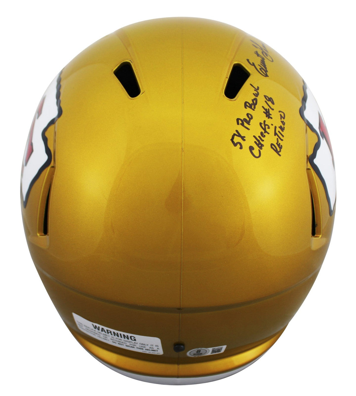 Chiefs Emmitt Thomas "Career Stat" Signed Flash Full Size Speed Rep Helmet BAS W