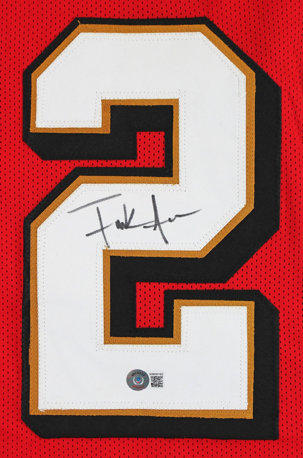 Frank Gore Authentic Signed Red Pro Style Framed Jersey w/ Dropshadow BAS Wit