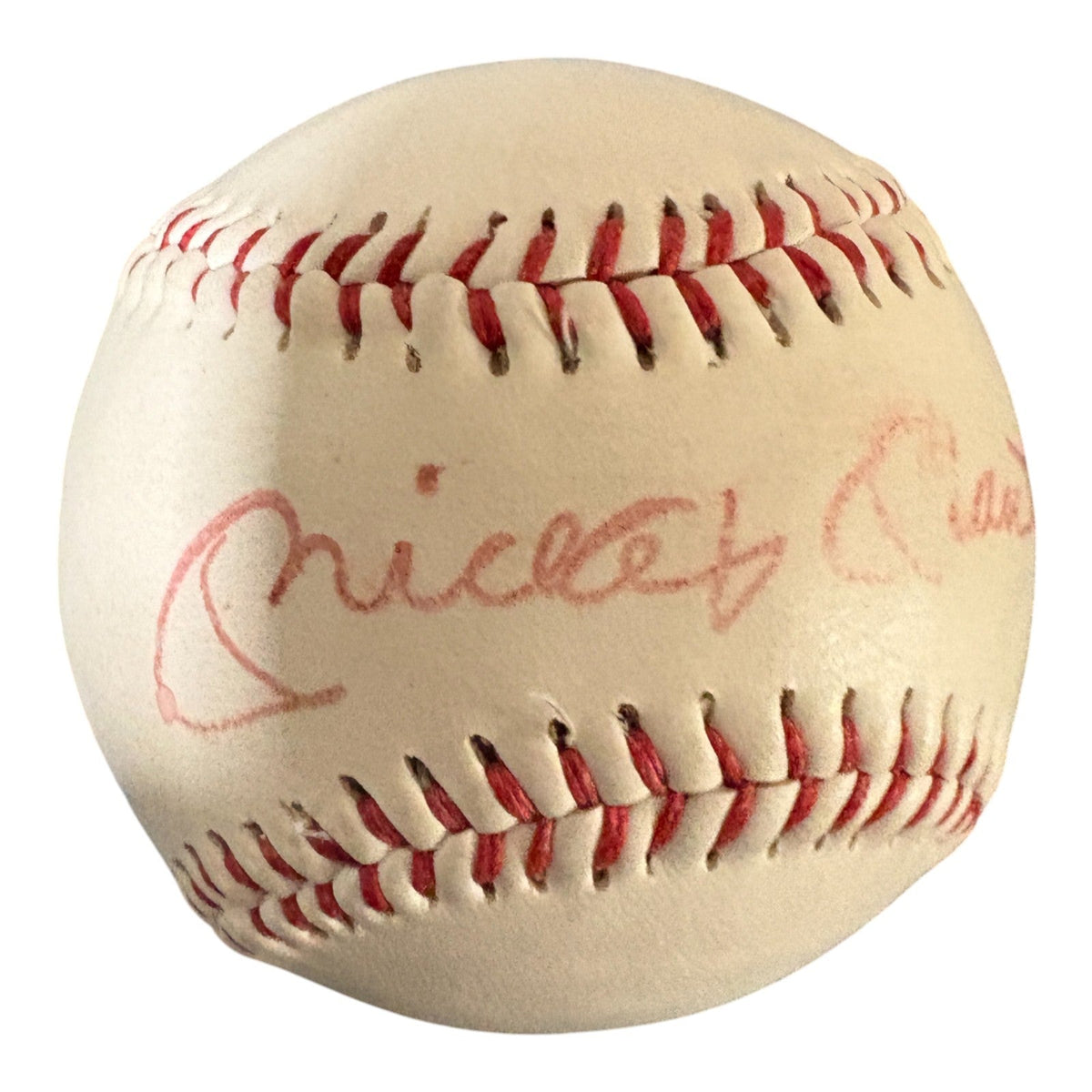 Mickey Mantle Autographed New York Yankees Baseball Little League Beckett 59438