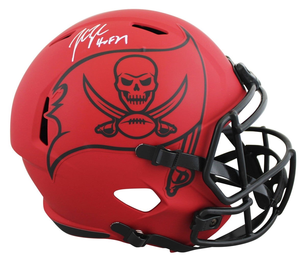 Buccaneers John Lynch "HOF 21" Signed Rave Full Size Speed Rep Helmet BAS Wit