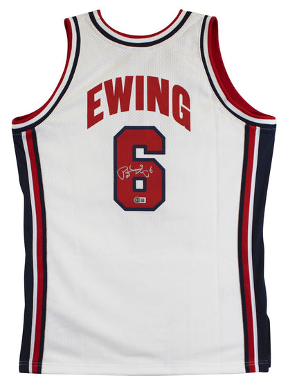 Knicks Patrick Ewing Signed White M&N 1992 USA Authentic Jersey BAS #BV01199