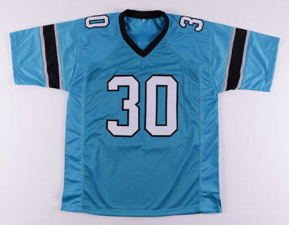 Chuba Hubbard Signed Panthers Teal Jersey (Beckett) Carolina 2021 Draft Pick R.B