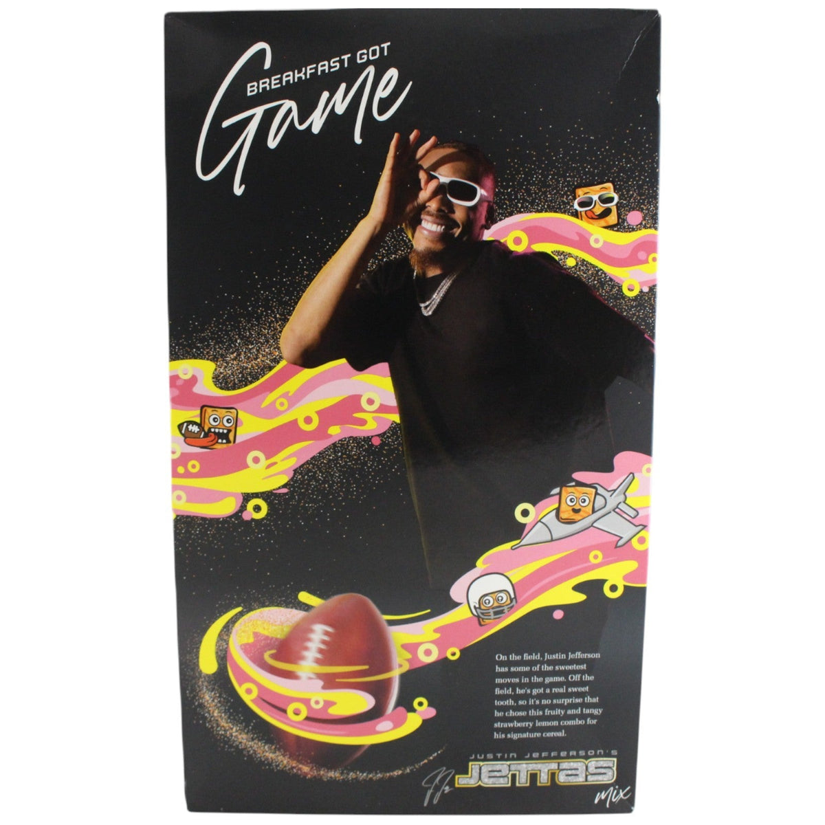 Justin Jefferson Autographed Minnesota Vikings Cereal Box Jettas Beckett 52889