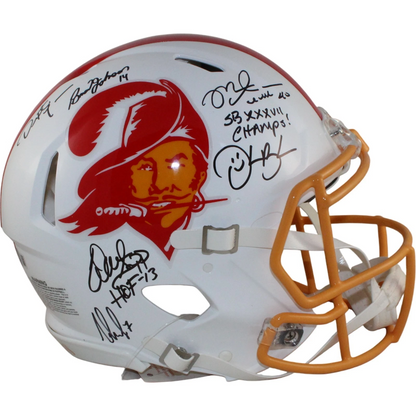 Tampa Bay Buccaneers SB 37 Brooks Sapp +4 Signed Pro TB Helmet Beckett W 54869