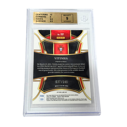 Vitinha Signed 2023-24 Panini Select FIFA /149 Red Wave #197 - BGS 9.5